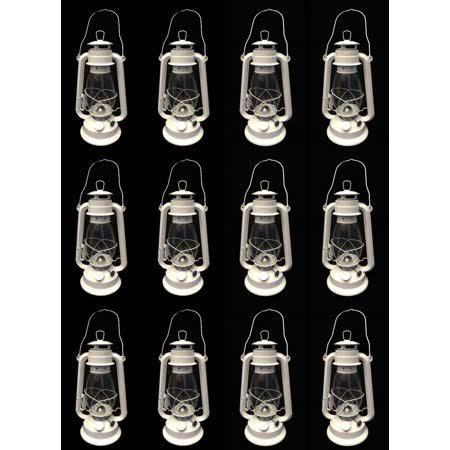 Shop4omni Lot of 12 – 12 inch White Hurricane Kerosene Lantern Light Table Decorative Lamp