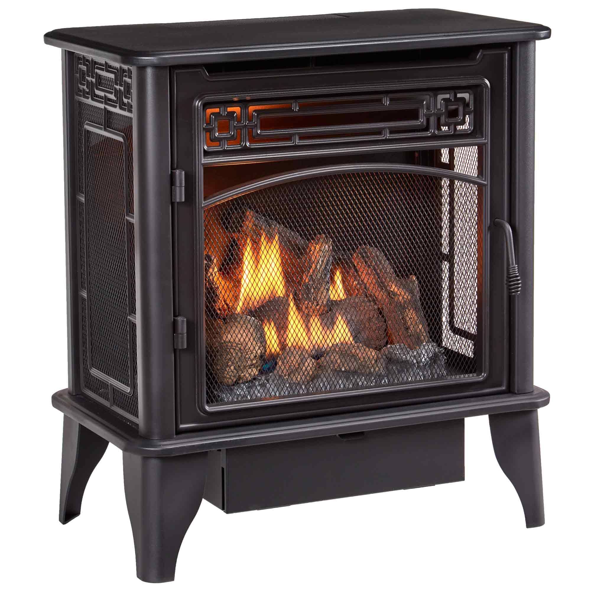 Procom GAS Stove 3-Sided Black Dual Fuel with Remote Control – 23,000 BTU PCNSD25RTA