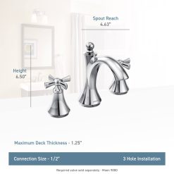 Alternative view of Moen T4524ORB Wynford Oil Rubbed Bronze Two-Handle Bathroom Faucet