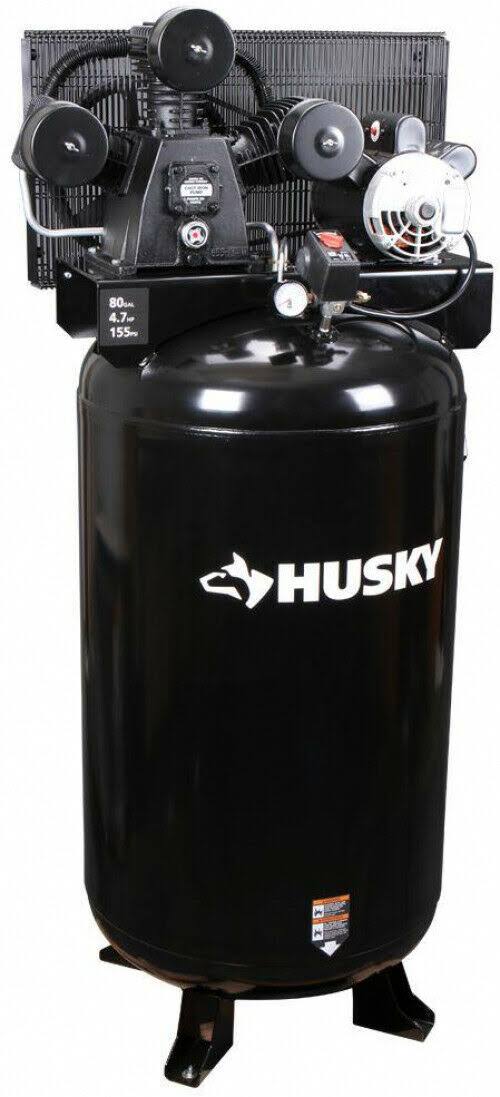 Husky 80 gal. 3 Cylinder Single Stage Electric Air Compressor - Image 6