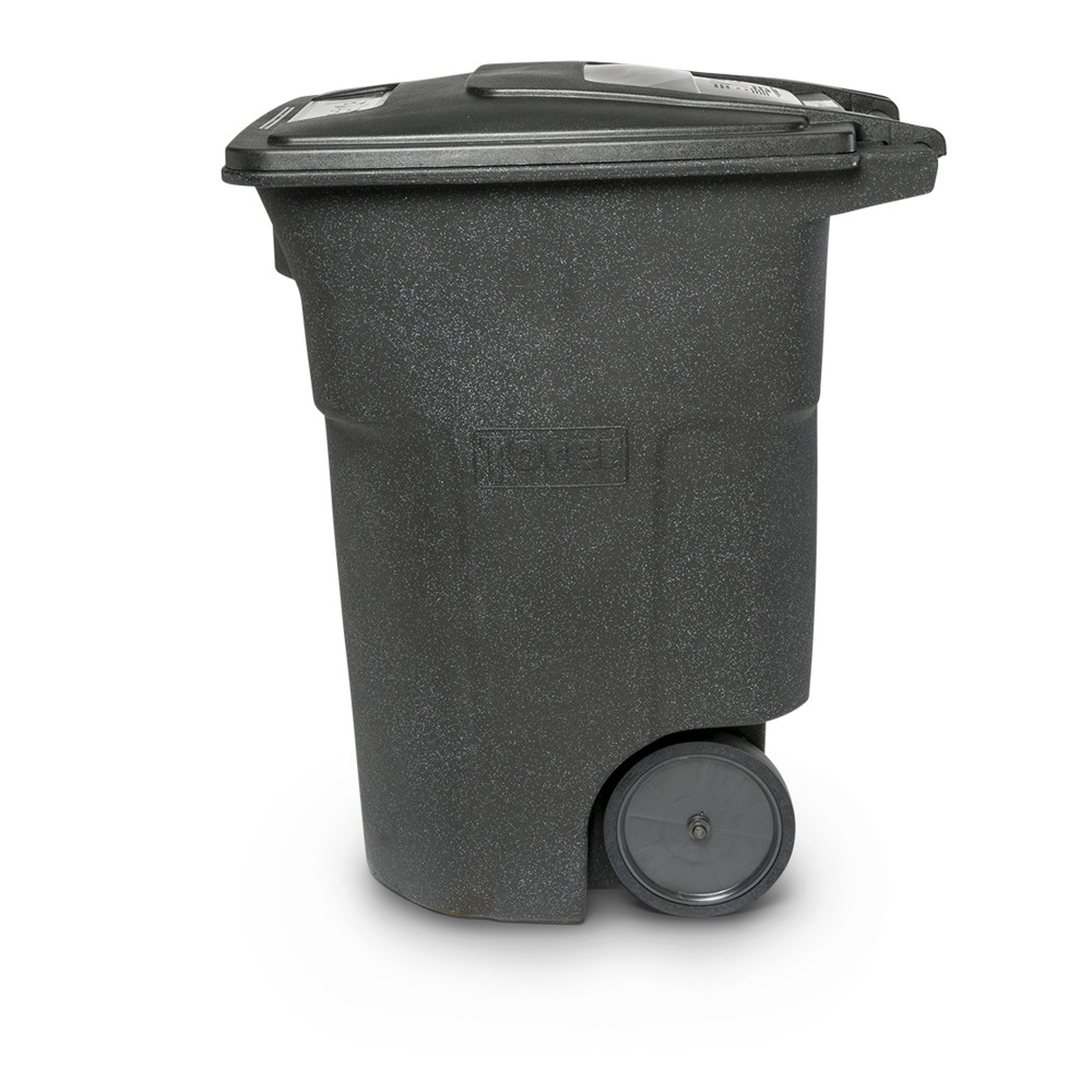 Toter 96 Gallon Trash Can with Smooth Wheels and Lid ; - Image 4