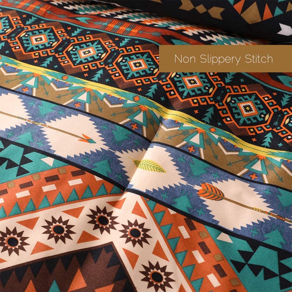 SexyTown Boho Comforter Set Queen Bed in A Bag 8 Piece Deep Pocket with Bed Skirt,Bohemian Tribal Southwestern Bedding Down Comforter(1 Comforter,4 Pillow Cases,Flat Sheet,Fitted Sheet,1 Bed Skirt) - Image 5